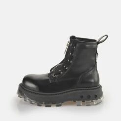 Buffalo Mono Zip Lace Up Mid -Schuh Liebe 2228612 P2